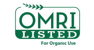 Official Organic Materials Review Institute OMRI Listed seal, verifying NuVia soil amending microbial activators meet organic standards.