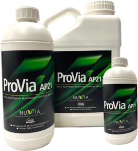 ProVia AP21 is a protein hydrolysate biostimulant and crop stress aid.
