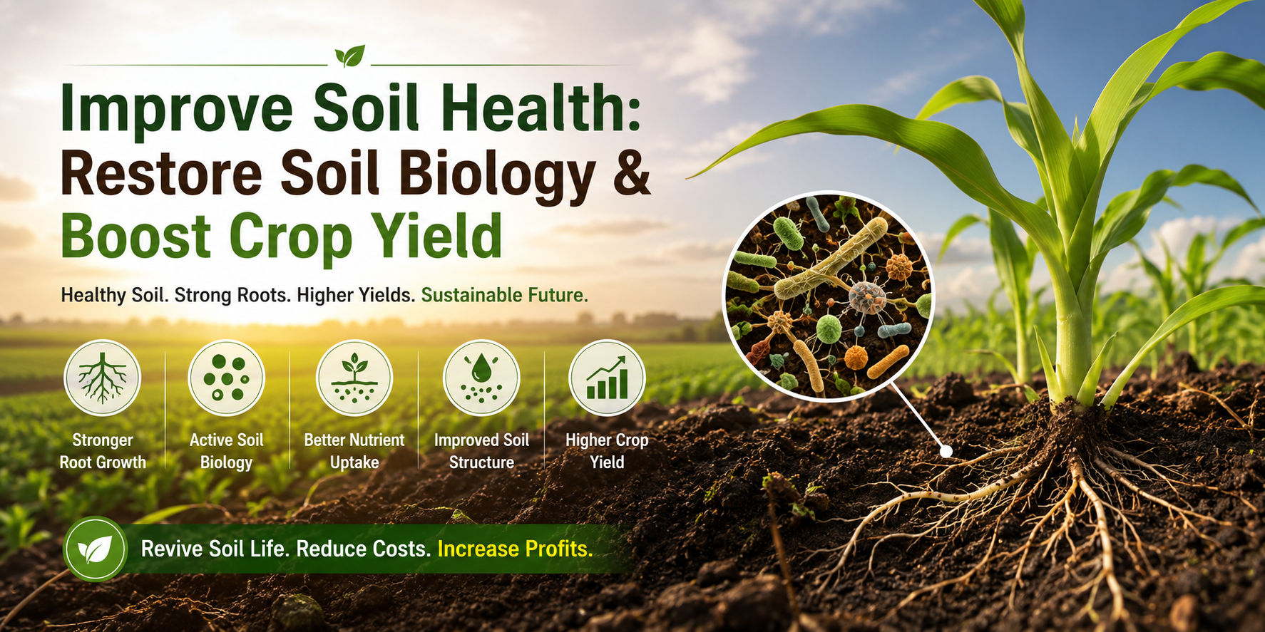 improve soil health-restore soil biology and boost crop yield